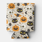 かわいいレトロハロウィーンパターン 缶クーラー (正面)