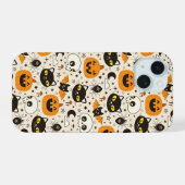 かわいいレトロハロウィーンパターン iPhone 15ケース (裏面横)