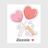 かわいいレトロハートスクッカーバレンタインデイビニル シール (シート)