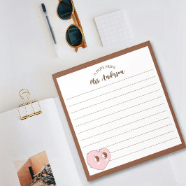 かわいいレトロハート新学期ブラウン ノートパッド