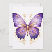 かわいいレトロバタフライデザインバースデーパーティー 招待状 (裏面)