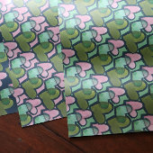 かわいいレトロバレンタインデーハートバレンタイン ラッピングペーパーシート