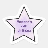 かわいいレトロパステルスターの子供の誕生日 星シール (正面)