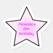 かわいいレトロパステルスター子供の誕生日 星シール (正面)