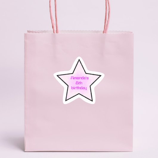 かわいいレトロパステルスター子供の誕生日 星シール