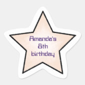 かわいいレトロパステルスター子供の誕生日 星シール (正面)