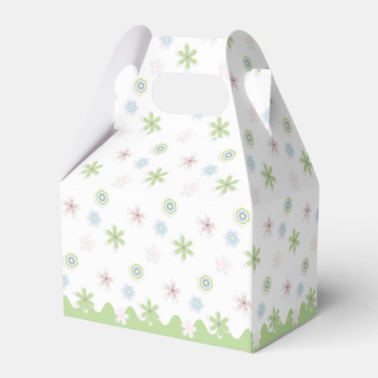 かわいいレトロパステルフローラベビーシャワー フェイバーボックス (裏面サイド)
