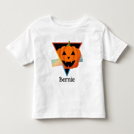 かわいいレトロパンプキンハロウィーンのカボチャのちょうちんハロウィーン名 トドラーTシャツ (正面)