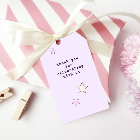 かわいいレトロパープルアーケードゲーム子供の誕生日 ギフトタグ