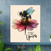 かわいいレトロビーユアインスピレーション引用文フローラ ポスター