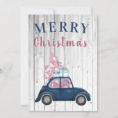 かわいいレトロピンククリスマスツリーホリデーグリーティング シーズンカード (正面)