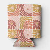 かわいいレトロピンクサビ花柄オーダーメイド ブライダルシャワー 缶クーラー (裏面)