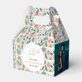 かわいいレトロフラワーのブライダルシャワー フェイバーボックス (正面サイド)