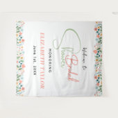 かわいいレトロフラワーの花嫁のシャワー タペストリー (正面(横))