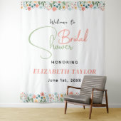 かわいいレトロフラワーの花嫁のシャワー タペストリー (インサイチュ)