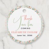 かわいいレトロフラワーの花嫁のシャワー フェイバータグ (裏面)