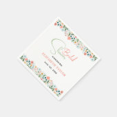 かわいいレトロフラワーブライダルシャワー スタンダードカクテルナプキン (角)