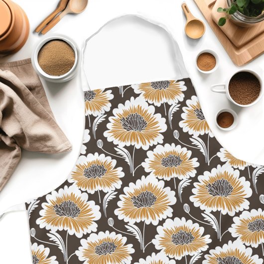 かわいいレトロフローラウィメンズ エプロン