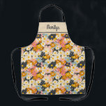 かわいいレトロフローラウィメンズ エプロン<br><div class="desc">可愛パーソナライズされたいレトロな花飾柄このエプロン。友人や自分のためにパーソナライズしなさい！Blackberry Boulevardによって設計。</div>