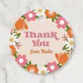 かわいいレトロフローラフレームありがとうありがとう フェイバータグ (正面)