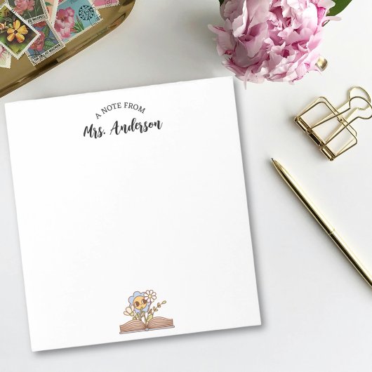 かわいいレトロフローラブック新学期 ノートパッド