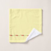 かわいいレトロフローラライトマスタード背景おばあちゃん バスタオルセット (ウォッシュタオル)