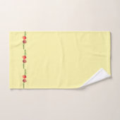 かわいいレトロフローラライトマスタード背景おばあちゃん バスタオルセット (ハンドタオル)