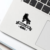 かわいいレトロブラックローラーガールスケートおもしろいシール シール