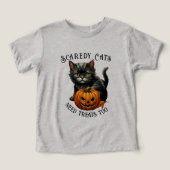 かわいいレトロブラック子猫 ハロウィーンの怯える猫 (デザイン正面)