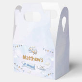 かわいいレトロブルー飛行機1歳の誕生日 フェイバーボックス (オープン)