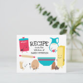 かわいいレトロベーキング成分レシピカード ポストカード (スタンド正面)