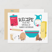 かわいいレトロベーキング成分レシピカード ポストカード (正面/裏面)