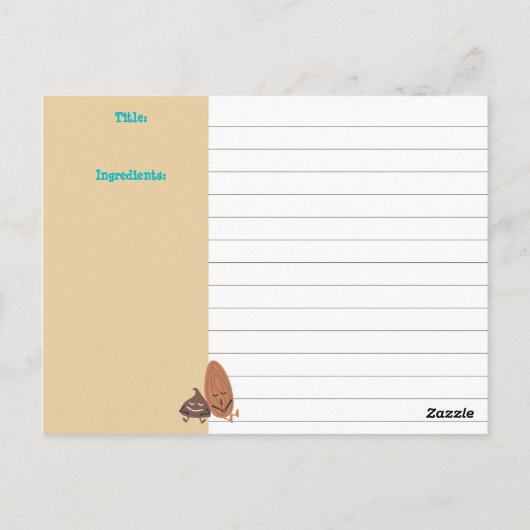 かわいいレトロベーキング成分レシピカード ポストカード (裏面)