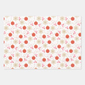 かわいいレトロホリデーオーナメントスノーフレークスクリスマス ラッピングペーパーシート (正面3)