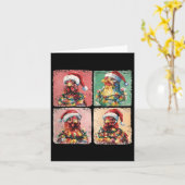 かわいいレトロボホチキンクリスマスライトファーおもしろいー カード (黄色い花)