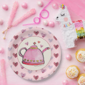 かわいいレトロボホバレンタインズデイレディースティーパーティー ペーパープレート (パーティー)