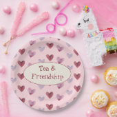 かわいいレトロボホバレンタインズデイレディースティーパーティー ペーパープレート (パーティー)