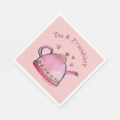 かわいいレトロボホバレンタインデーレディースティーパーティー スタンダードランチョンナプキン (角)