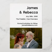 かわいいレトロボホミニマル予測できなリストフォイル招待状 箔招待状 (裏面)