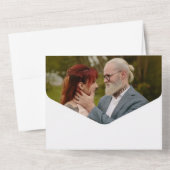 かわいいレトロボホミニマル予測できな文字&写真 オールインワン招待状 (裏面)