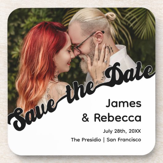 かわいいレトロボホミニマル予測できな文字&写真 コースター (正面)