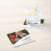 かわいいレトロボホミニマル予測できな文字&写真 スクエアペーパーコースター (インサイチュ)