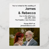 かわいいレトロボホミニマル予測できな文字&写真 箔招待状 (裏面)