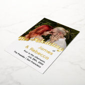 かわいいレトロボホミニマル予測できな文字&写真 箔招待状 (回転した状態)