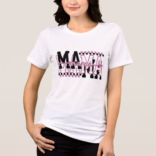 かわいいレトロママ トライブレンドTシャツ (正面)