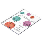 かわいいレトロヤーンの編み物針パターンノート ノートブック (左側)