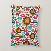 かわいいレトロライオンキッズイラストレーション アクセントクッション (裏面(縦))