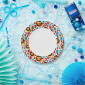 かわいいレトロライオンキッズイラストレーション ペーパープレート (パーティー)