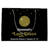 かわいいレトロラストディスコ花嫁ブライズメイドパーティー ラージペーパーバッグ (裏面)