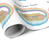 かわいいレトロレインボーノアのアーク名を追加 ラッピングペーパー (ロールコーナー)